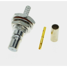 Гнездо QMA на корпус монтаж ( RG174 RG179 RG316 RG188 LMR100 ) ( под обжим )