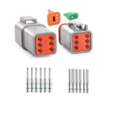 Разъем герметичный авто 6pin DT04-6P/DT06-6S Разъем герметичный авто 6pin DT04-6P/DT06-6S