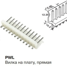 PWL-12 (DS1072-12 M) вилка в плату 12 pin 3.96мм PWL-12 (DS1072-12 M) вилка в плату 12 pin 3.96мм