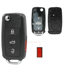 Корпус ключа VW VOLKSWAGEN 3 кнопки + паника ( батарейка на плате CR2032 )
