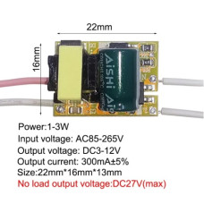 Драйвер светодиода 3V-12V 280-300mA ( 3W или 3x1W )