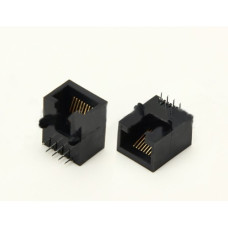 Гнездо 8P8C (RJ45)  черн. выводы на плату 311-8P8C-B-01