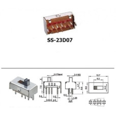 Переключатель движковый 3 положения SS-23D07-G3 (2P3T)