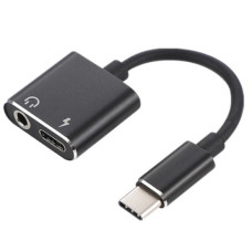 Шнур штекер USB Type-C - гнездо 3,5мм+гнездо USB Type-C 100мм Шнур штекер USB Type-C - гнездо 3,5мм+гнездо USB Type-C 100мм