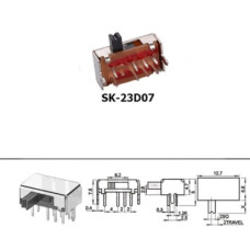 Переключатель движковый 3 положения SK-23D07 (2P3T) X-5mm