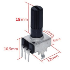 Резистор переменный RV09 1 kOm (B102)  18mm