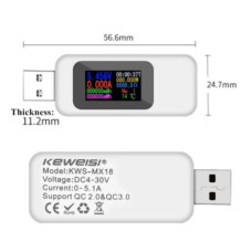 Тестер USB2.0 10 in1 QC2.0 3.0 4-30 ( KWS-MX18 ) Тестер USB2.0 10 in1 QC2.0 3.0 4-30 ( KWS-MX18 )