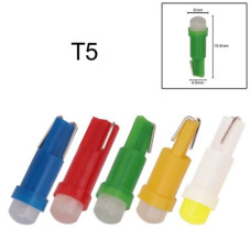Лампочка авто T5 12V 0,5W c креплением прямым ( белый )