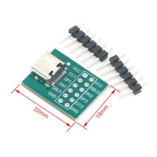 Гнездо USB Type-C 12P 2,54мм на плате Гнездо USB Type-C 12P 2,54мм на плате