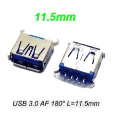 Гнездо USB-A-AF 3.0 L=11,5мм 180° Гнездо USB-A-AF 3.0 L=11,5мм 180°