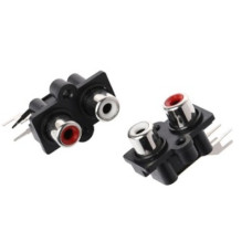 Гнездо RCA - 2 в колодке под винты угловой RCA00017, AV2-8.4-7 Гнездо RCA - 2 в колодке под винты угловой RCA00017, AV2-8.4-7