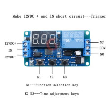 Таймер DK-C-01 (светодиодный дисплей 3 кнопки) 12V (10-16V) DDC-331