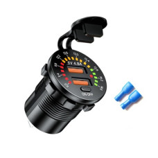 Зарядное устройство 12-24VDC 2x5VDC USB авто круглый ( QC 3.0 ) 4.8A