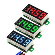 Вольтметр mini 0.36" без корпуса 3pin 0-100VDC зеленый 4 разряда Вольтметр mini 0.36" без корпуса 3pin 0-100VDC зеленый 4 разряда