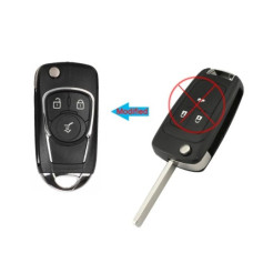 Корпус ключа Opel / Chevrolet 3 кнопки ( жало HU100 ) ( батарейка на плате ) SKU199