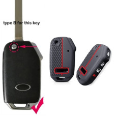 Чехол для KIA 4кн Sportage Ceed Soul Niro EV (силиконовый) черный ( выкидное жало ) Red Чехол для KIA 4кн Sportage Ceed Soul Niro EV (силиконовый) черный ( выкидное жало ) Red