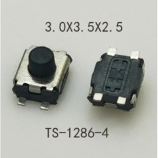 Кнопка тактовая h=2,5мм smd 3x3,5x2,5мм черепаха 4pin ( TS-1286M-4 ) Кнопка тактовая h=2,5мм smd 3x3,5x2,5мм черепаха 4pin ( TS-1286M-4 )