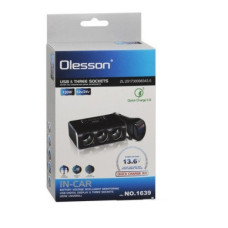 Разветвитель прикуривателя х 3 гн. 2 USB+вольтметр NO.1639 Разветвитель прикуривателя х 3 гн. 2 USB+вольтметр NO.1639
