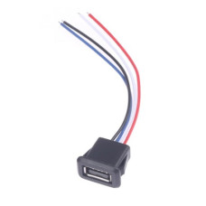 Гнездо USB-A-1JS прямое с креплением на корпус с проводами Гнездо USB-A-1JS прямое с креплением на корпус с проводами