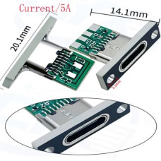 Гнездо USB Type-C 6pin монтажное Гнездо USB Type-C 6pin монтажное