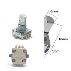 Энкодер EC11 5 Pin ( 16мм мет. лыска ) Энкодер EC11 5 Pin ( 16мм мет. лыска )